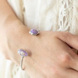 Paparazzi Lavender and Silver Bracelet